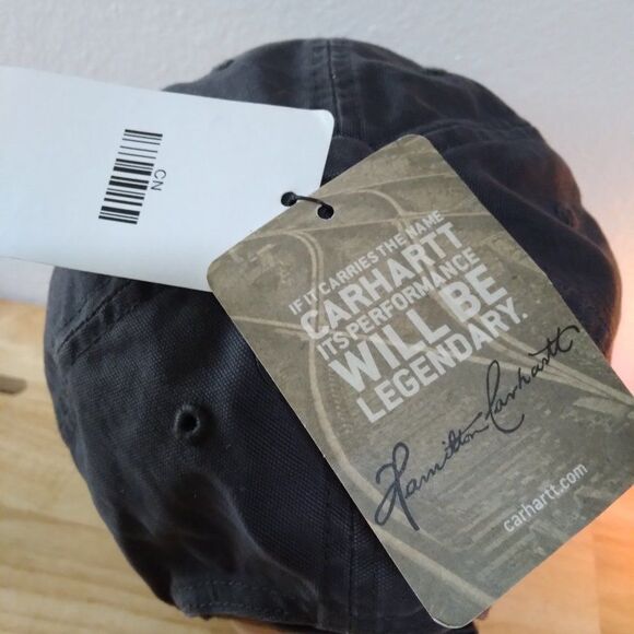 NWT Carhartt Logo  Leather Patch Strap Back Hat - Picture 6 of 9